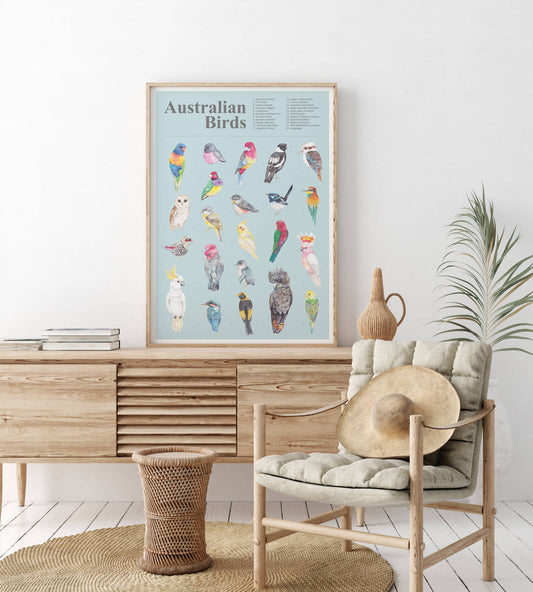 Australian Birds A2 Art Poster