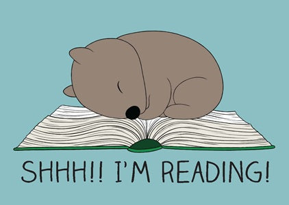 SHHH! I am Reading - Postcard by Jennifer Cossins