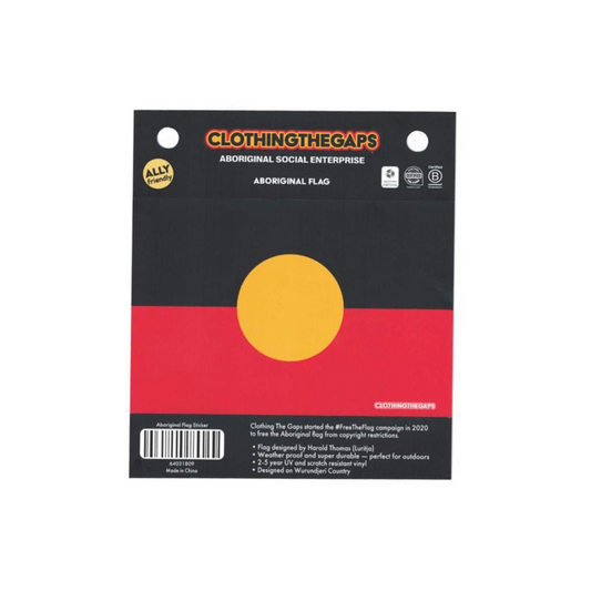 Aboriginal Flag Sticker - Clothing the Gaps (Ally Friendly)