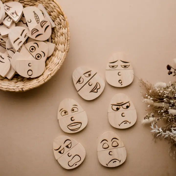 Wooden egg-spressions Set of 20