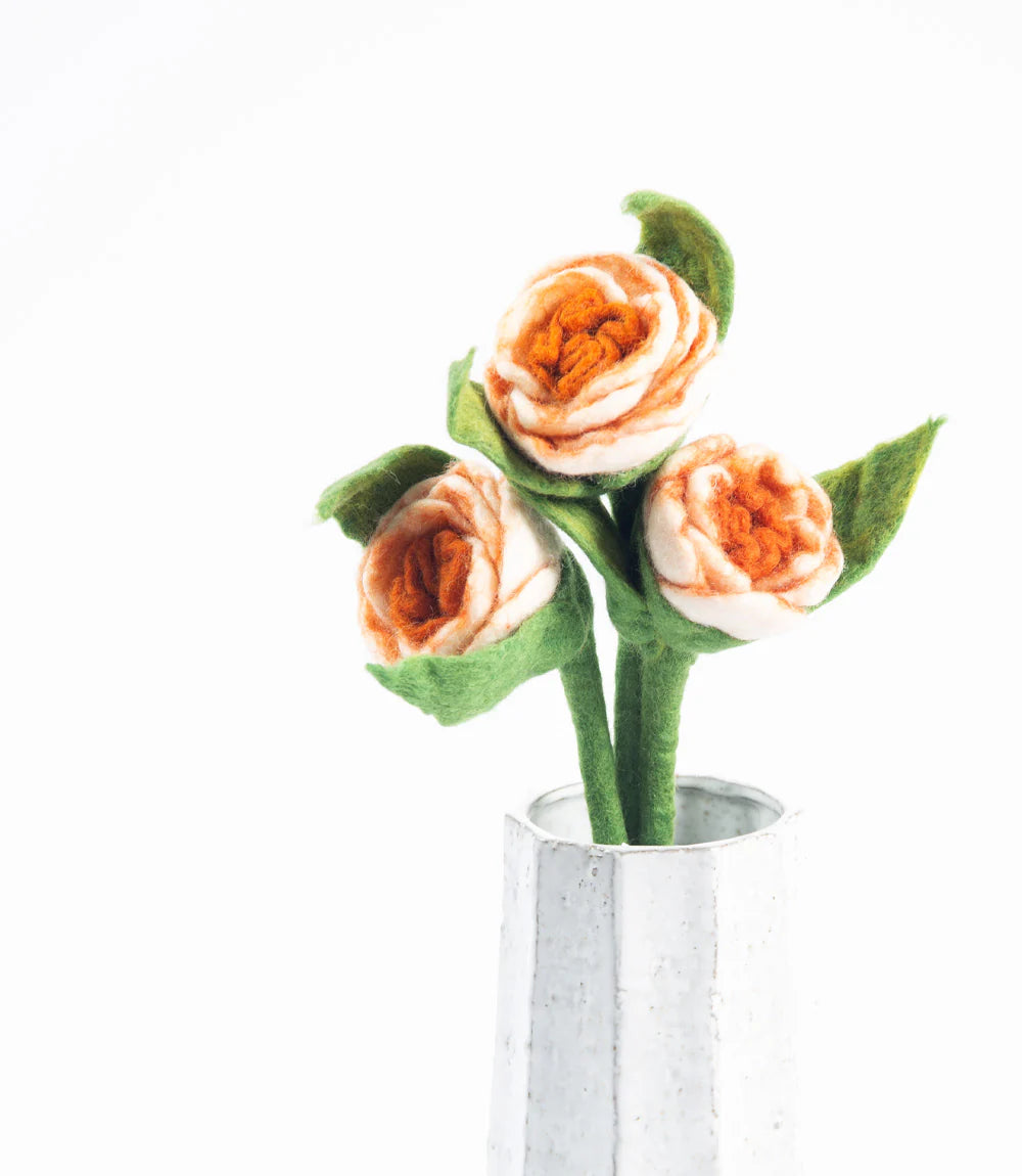 Felt Flower Rose - Set of 3
