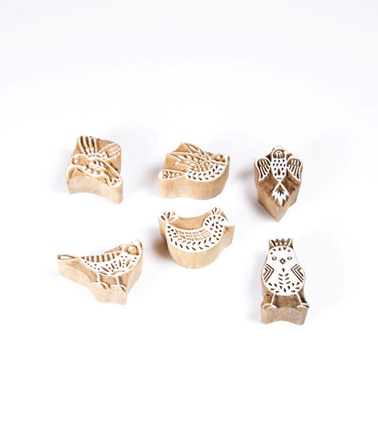 Bird Wood Blocks, Set of 6