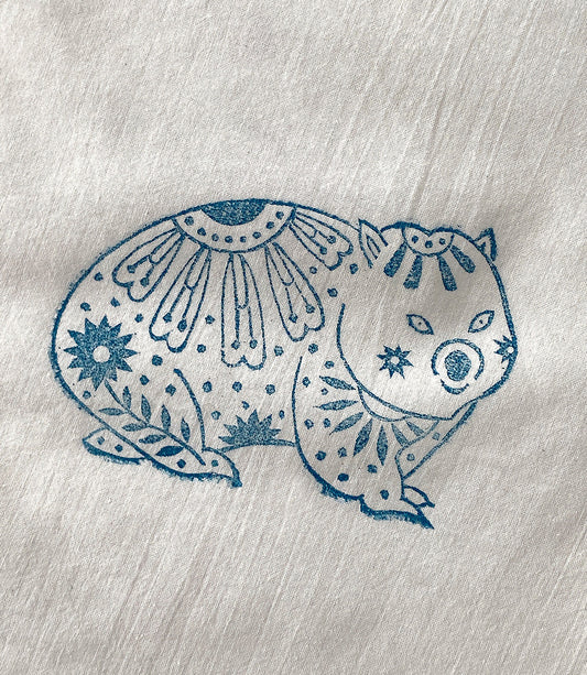 Wombat Wood Print Block