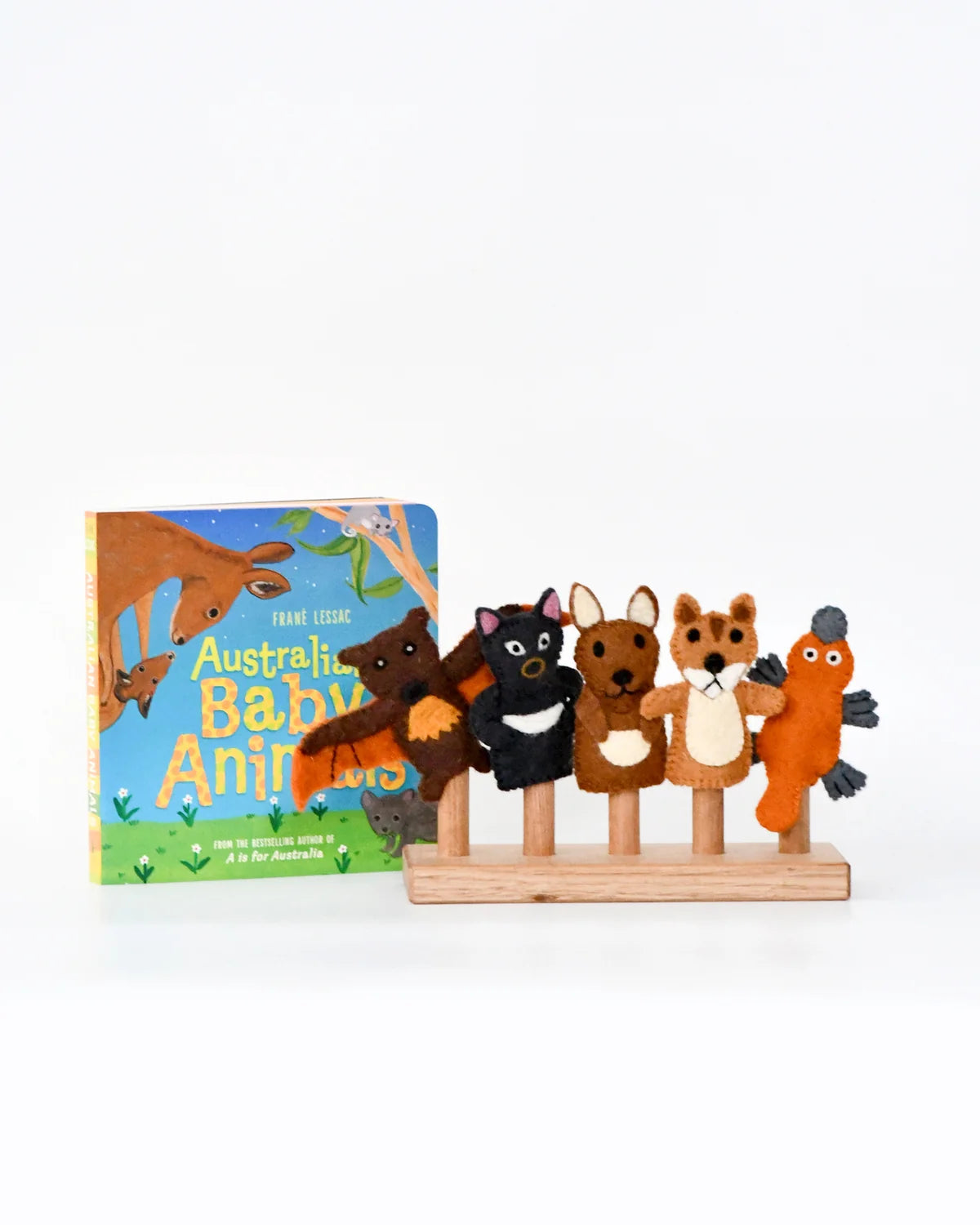 Australian Baby Animals Finger Puppets and Book Set by Frané Lessac