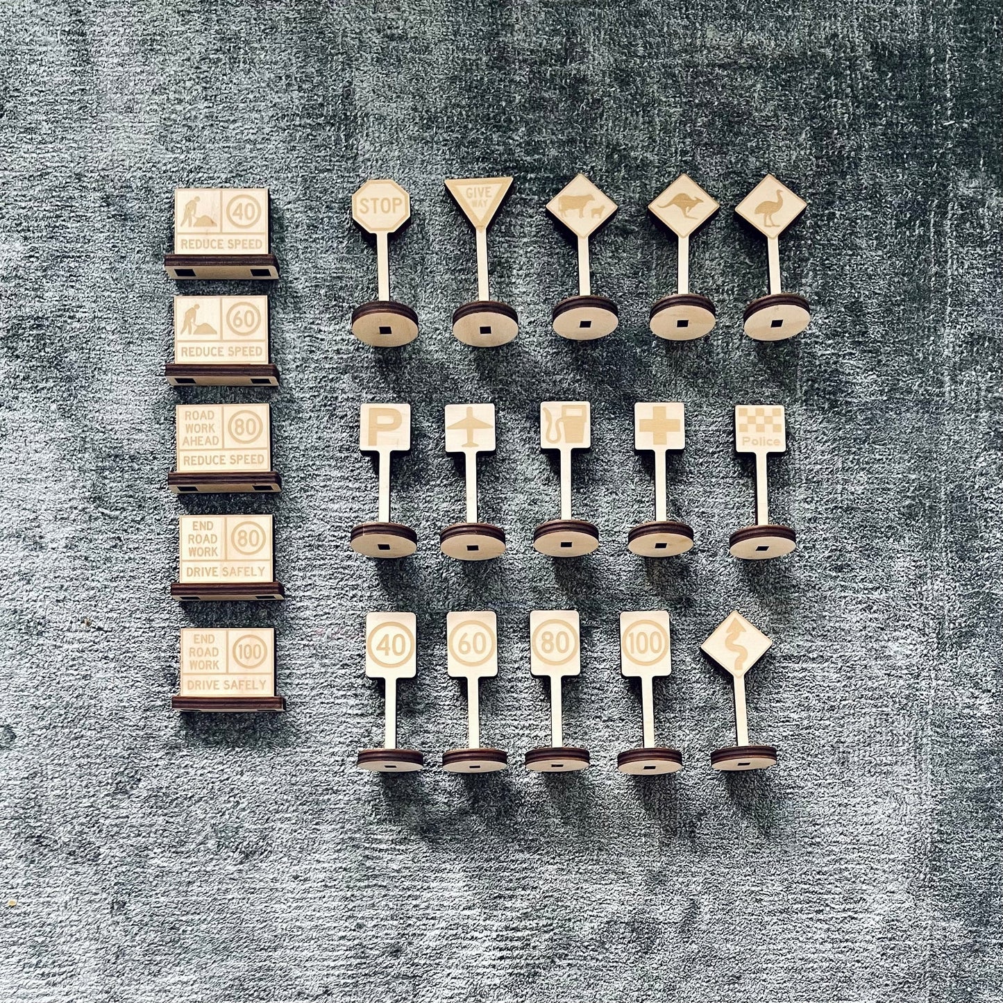 Road Signs for Timber Play Roads (Set of 20)