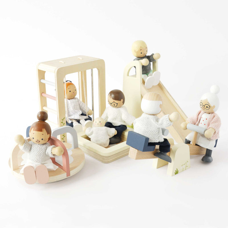 Wooden Dolls' House Outdoor Play Equipment - 5 piece