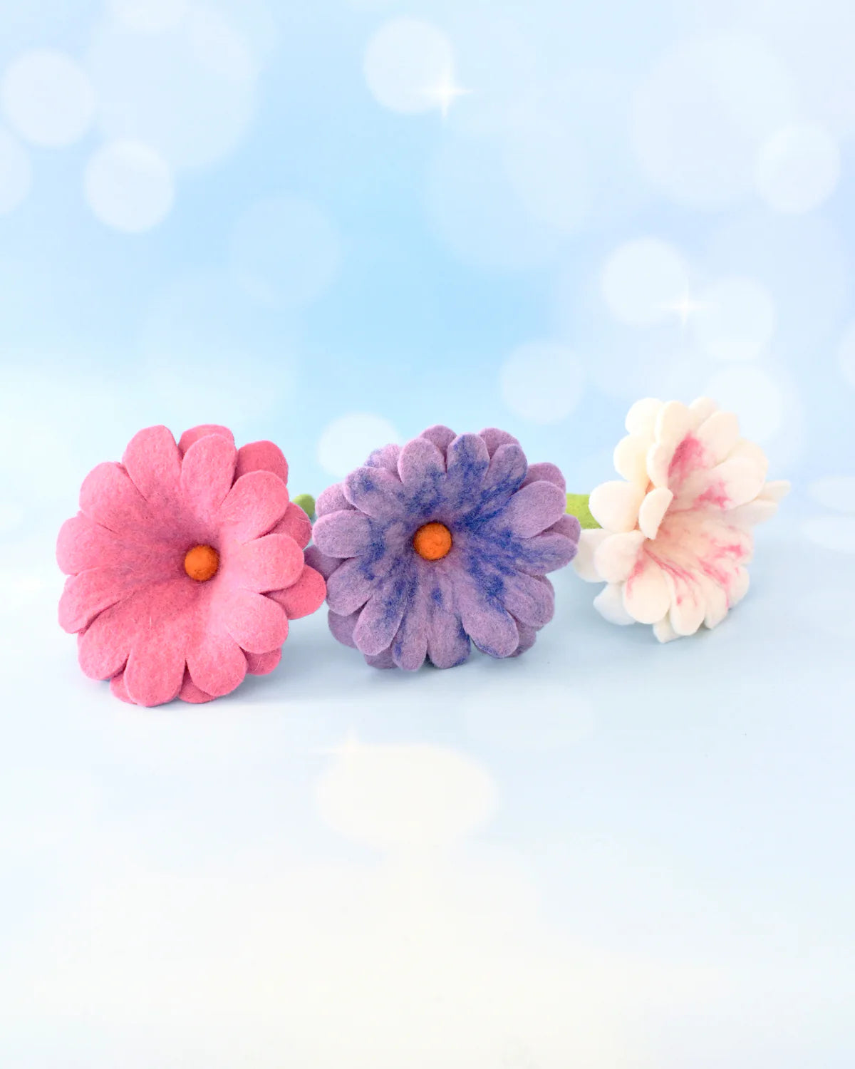 Felt Pastel Flowers Set of 3
