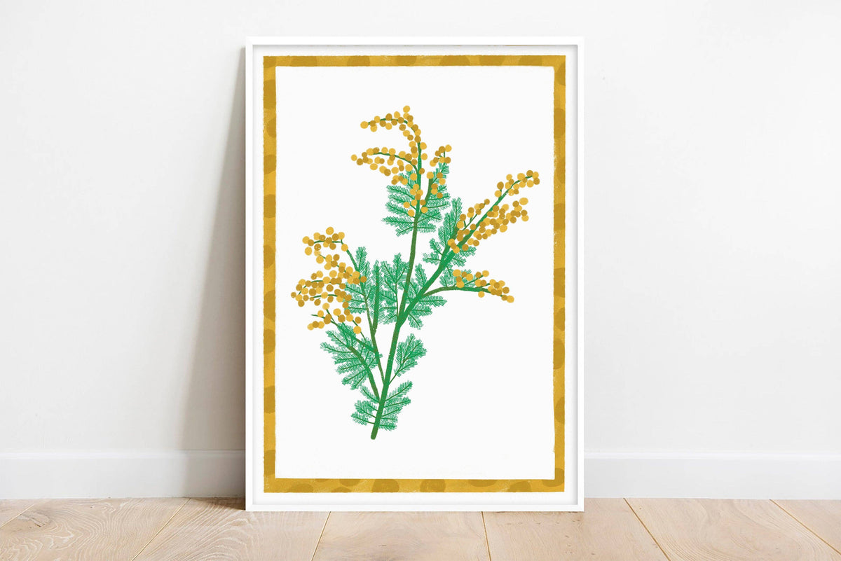 Australian Wildflower Print - Wattle Wall Art Floral Nature