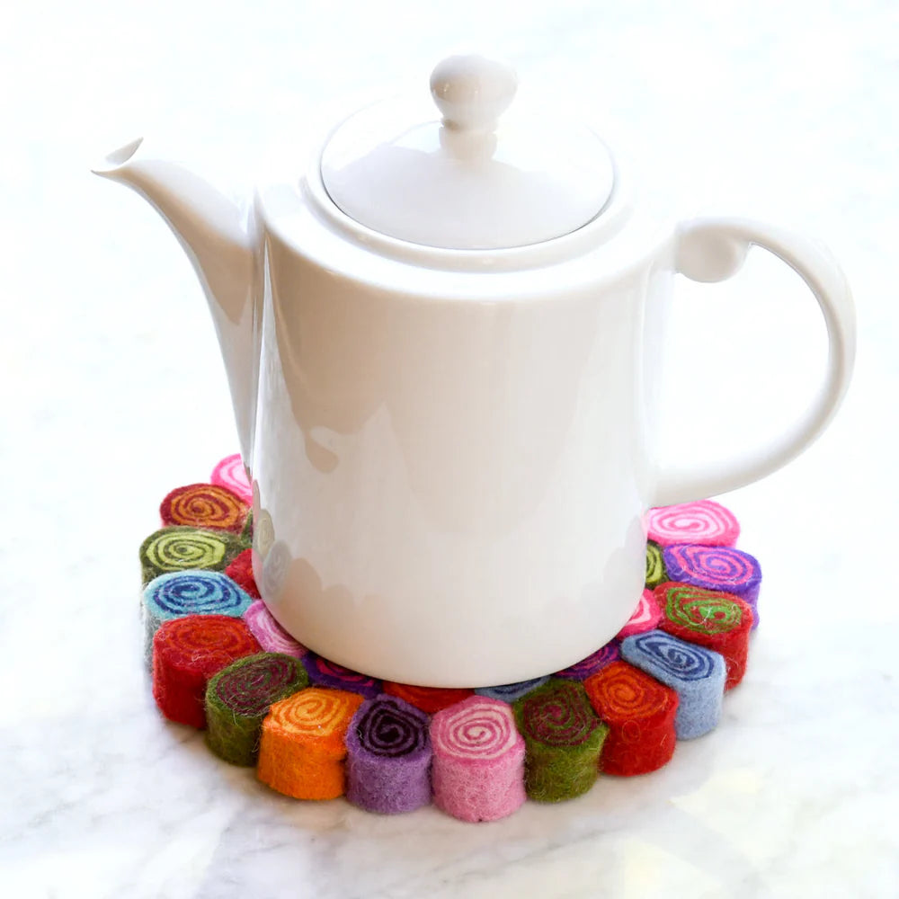 Colourful Spiral Felt Trivet -20cm