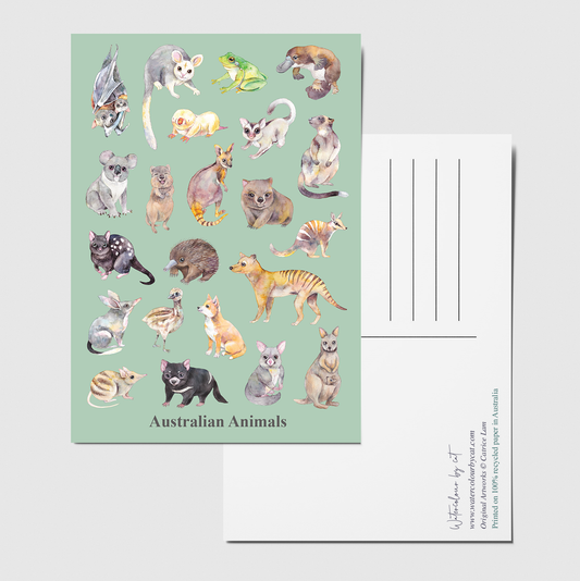 Australian Animals Collection Recycled Postcard