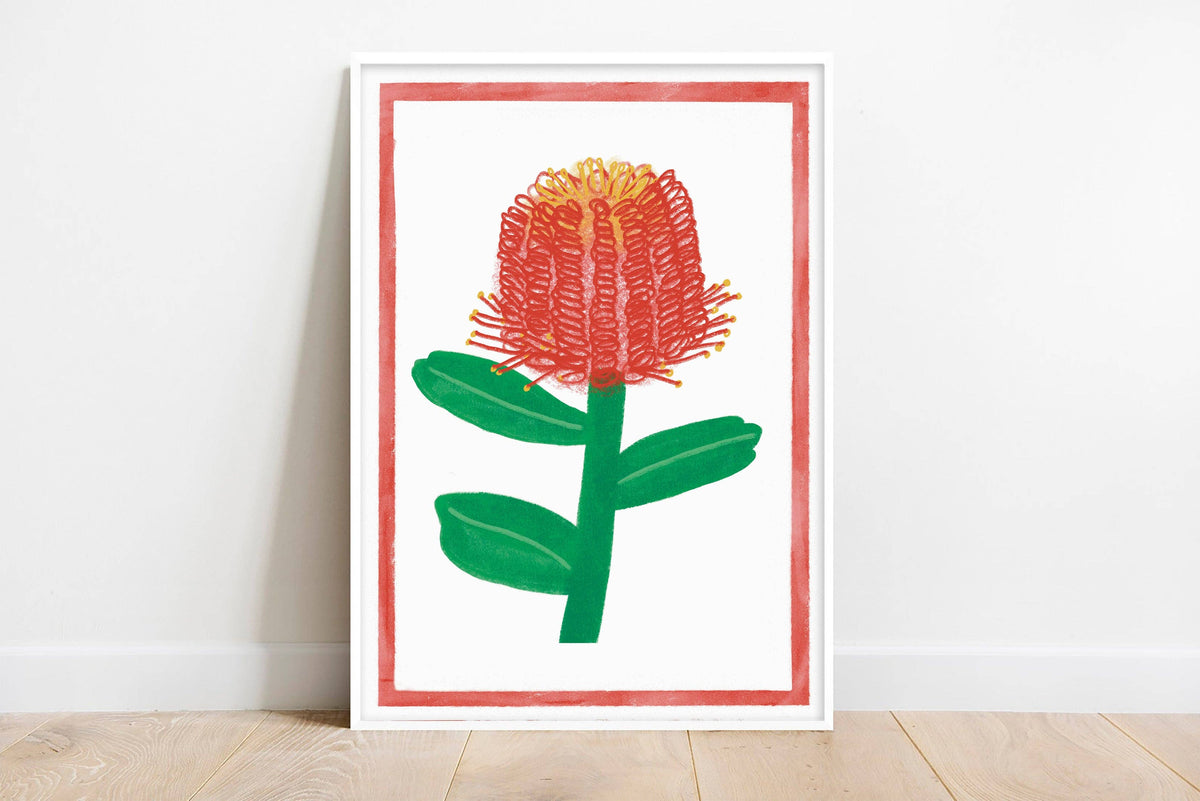Australian Wildflower Print - Banksia Wall Art Floral Nature