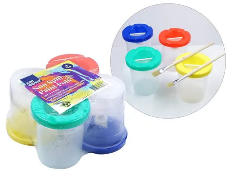NON SPILL PAINT POTS 4PK