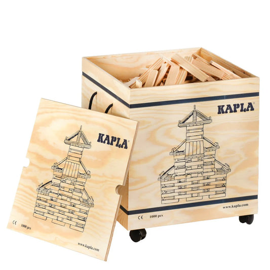 KAPLA Blocks Building Planks - 1000 Natural Set - Large Deluxe Wooden Box
