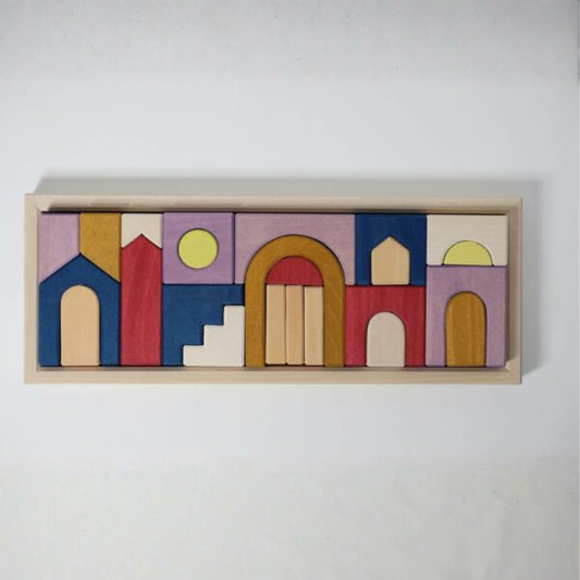 Grimm's 'Tiny Art Collection' Timber Tray Puzzles/Building Sets