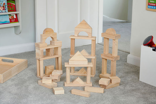 Natural Wooden Jumbo Block Set 54pcs