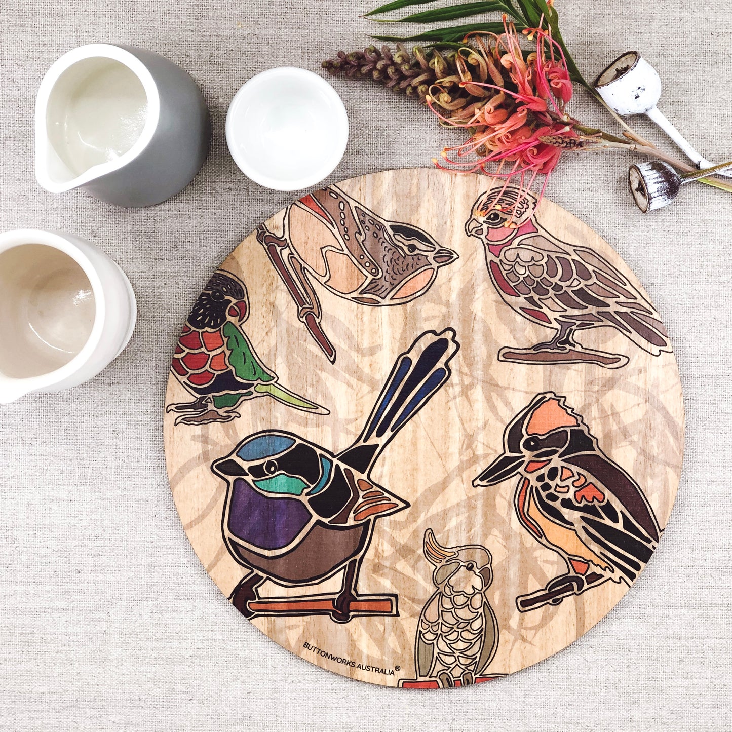 Coloured Bird Placemats (4)