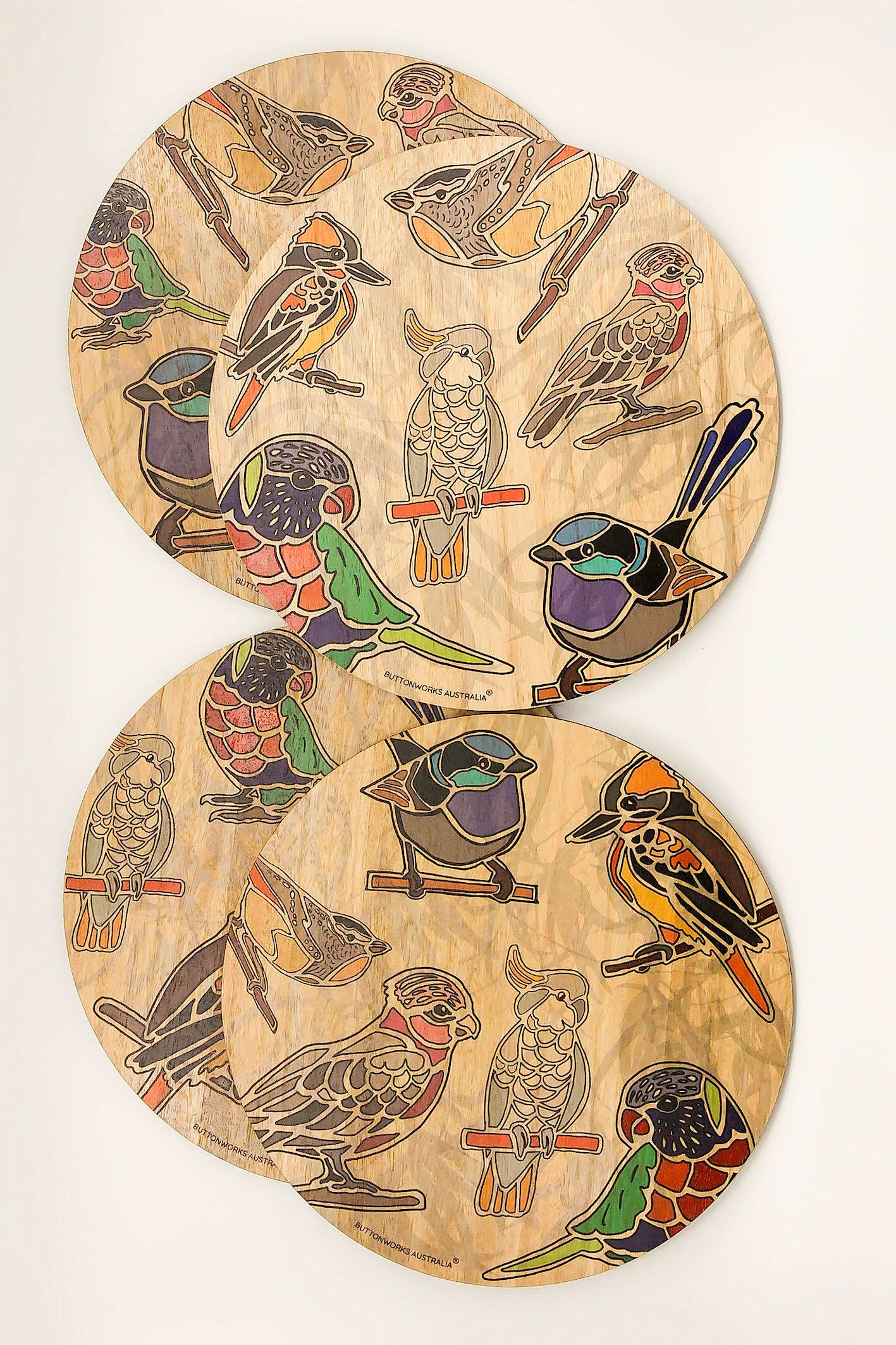 Coloured Bird Placemats (4)
