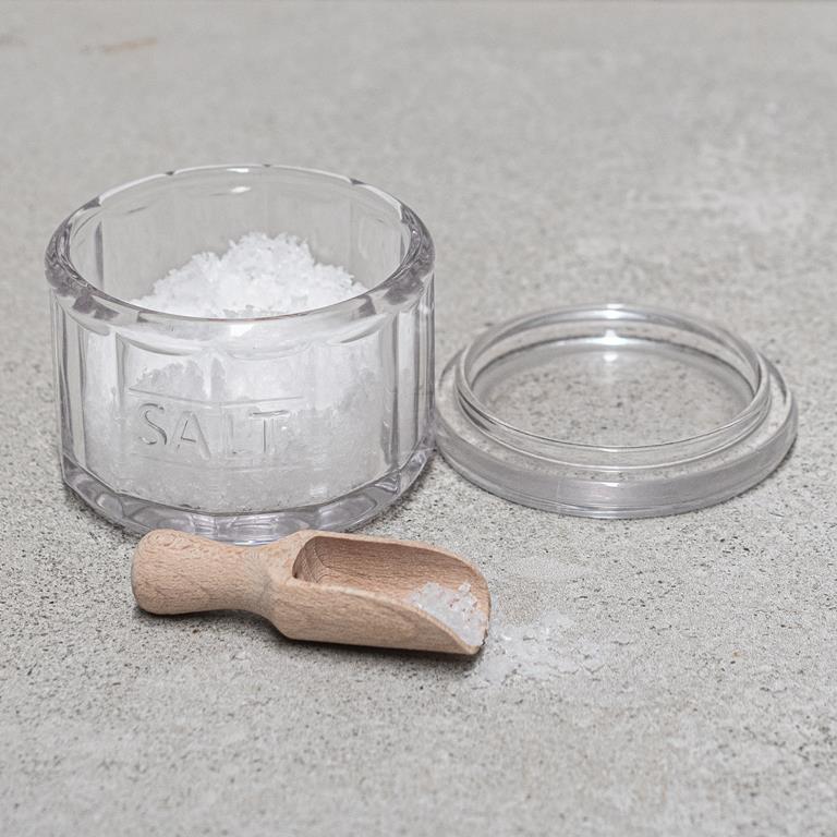 Salt Pot | Glass with Wooden Scoop