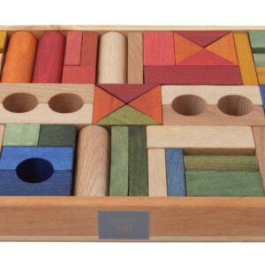 Wooden Story Rainbow Blocks in Tray 54 pieces