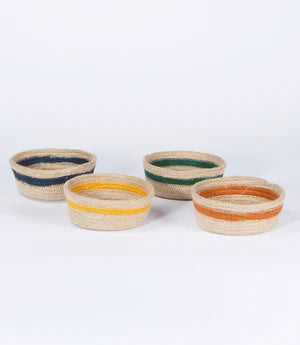 Banded Trinket Bowl, Jute, Set of 4