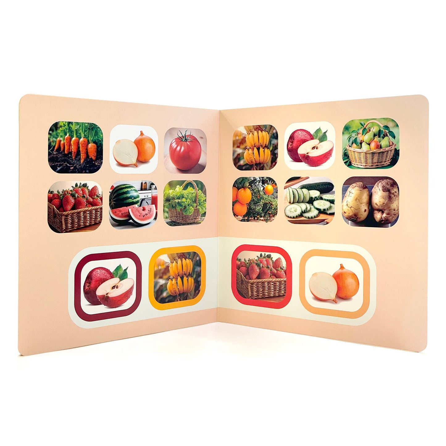 Seek & Find Fruits and Vegetables Wordless photo book NWB128