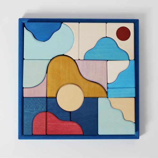 Grimm's 'Tiny Art Collection' Timber Tray Puzzles/Building Sets