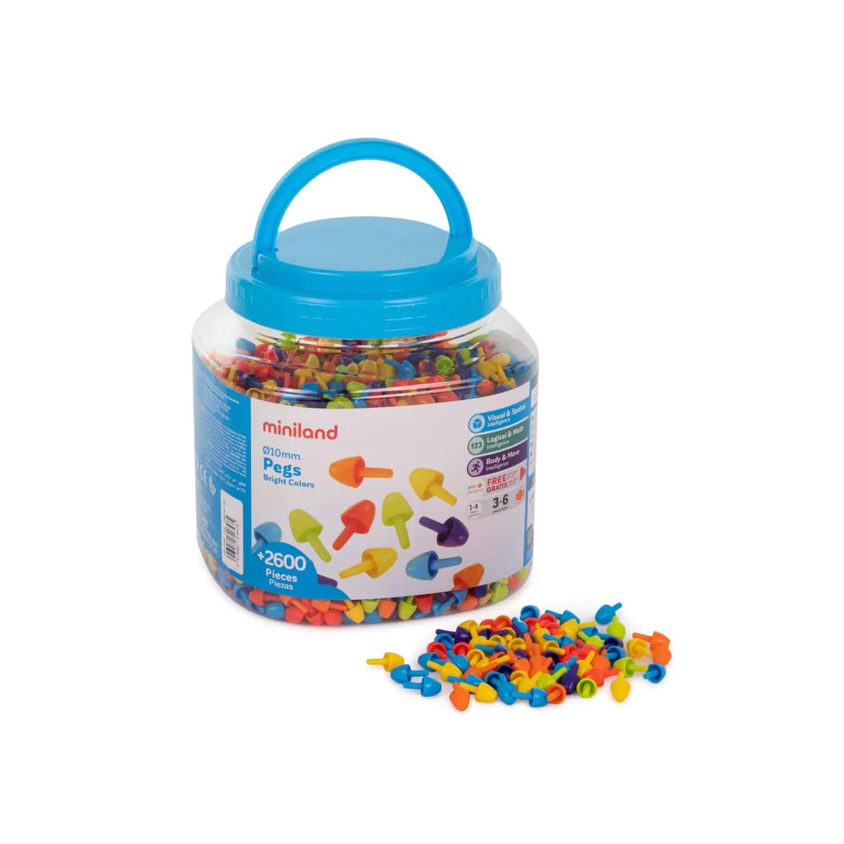 Miniland Pegs for Peg Boards (assorted sizes)