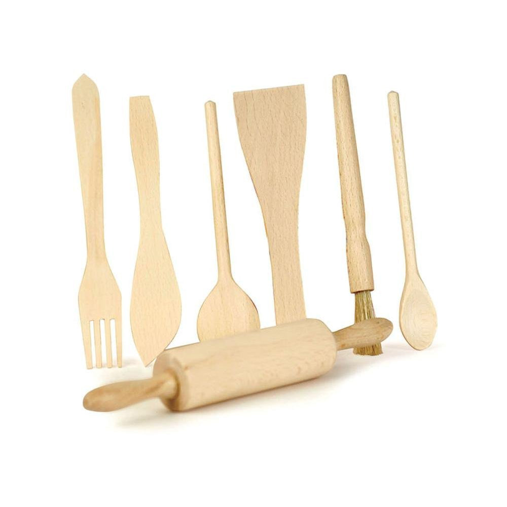 Utensil Set - 7 wooden pieces