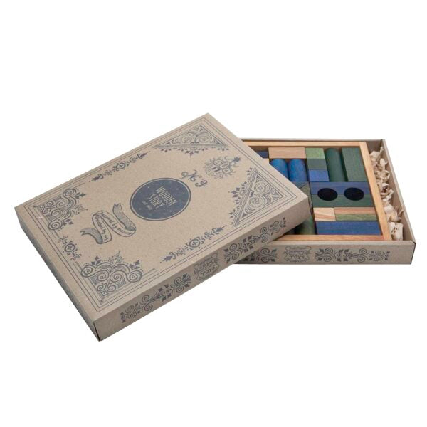 Wooden Story Cool Tone Blocks in Tray 30 pieces