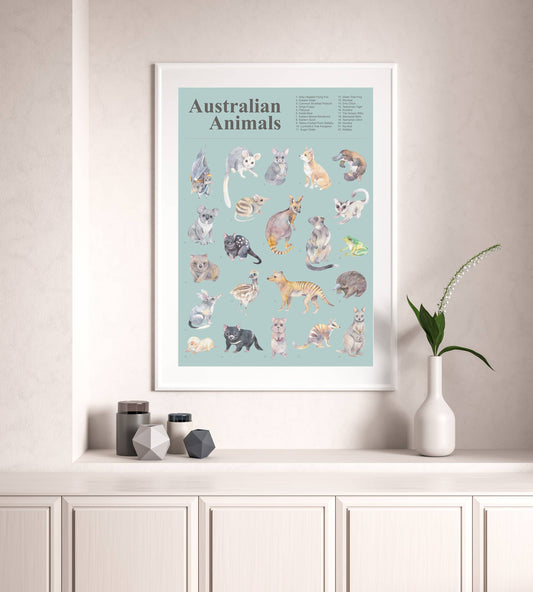 Australian Animals A2 Art Poster