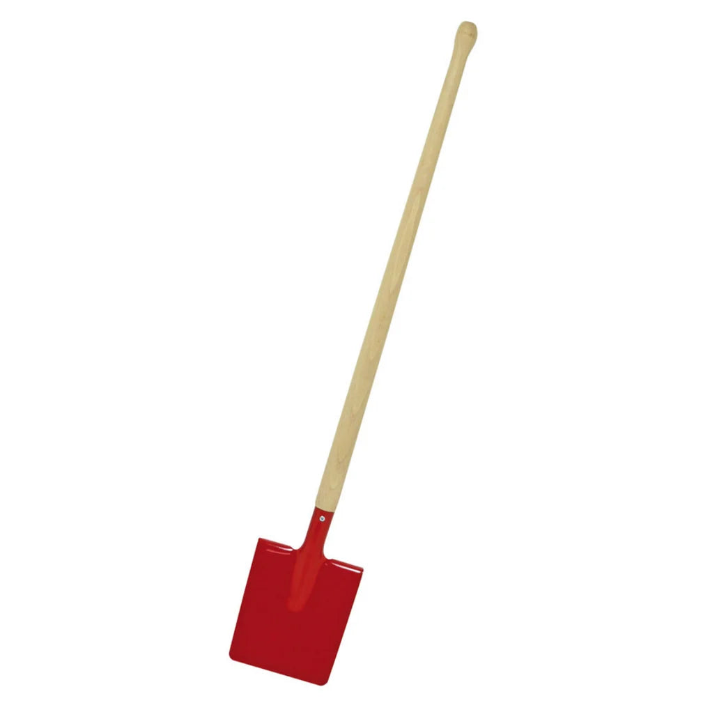 Gluckskafer Metal spade - square flat in line w handle 71cm red