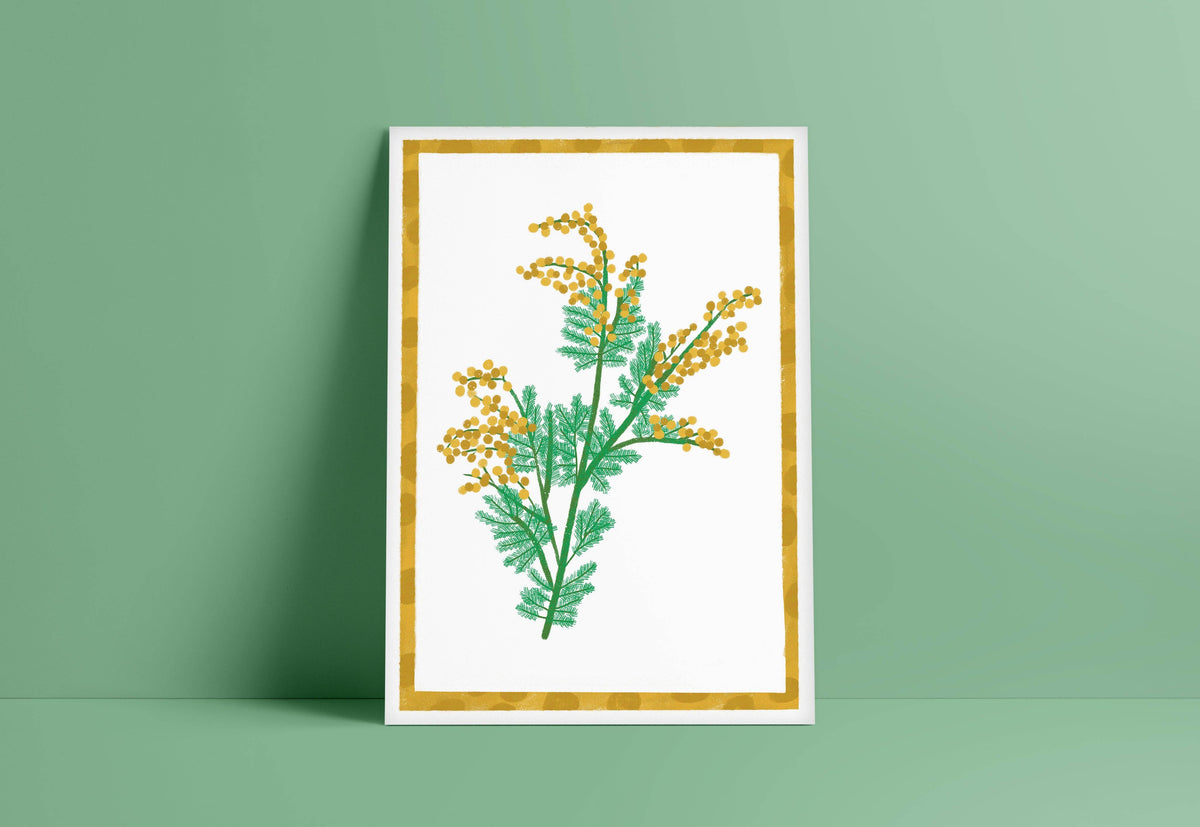 Australian Wildflower Print - Wattle Wall Art Floral Nature