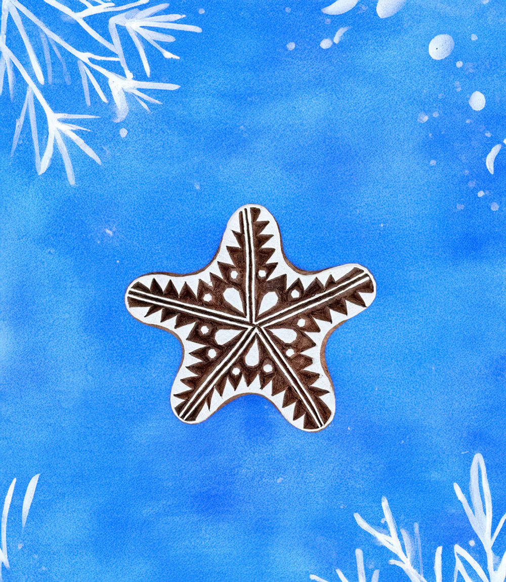 The Sea - Sea star. Medium Wood Print Block
