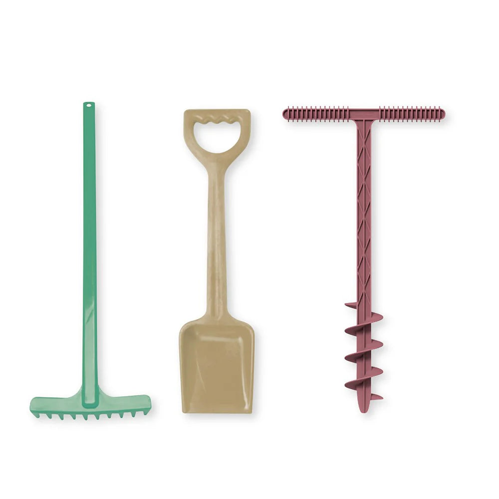 Sand Drill, Shovel and Rake Set -  Recycled Marine Plastic