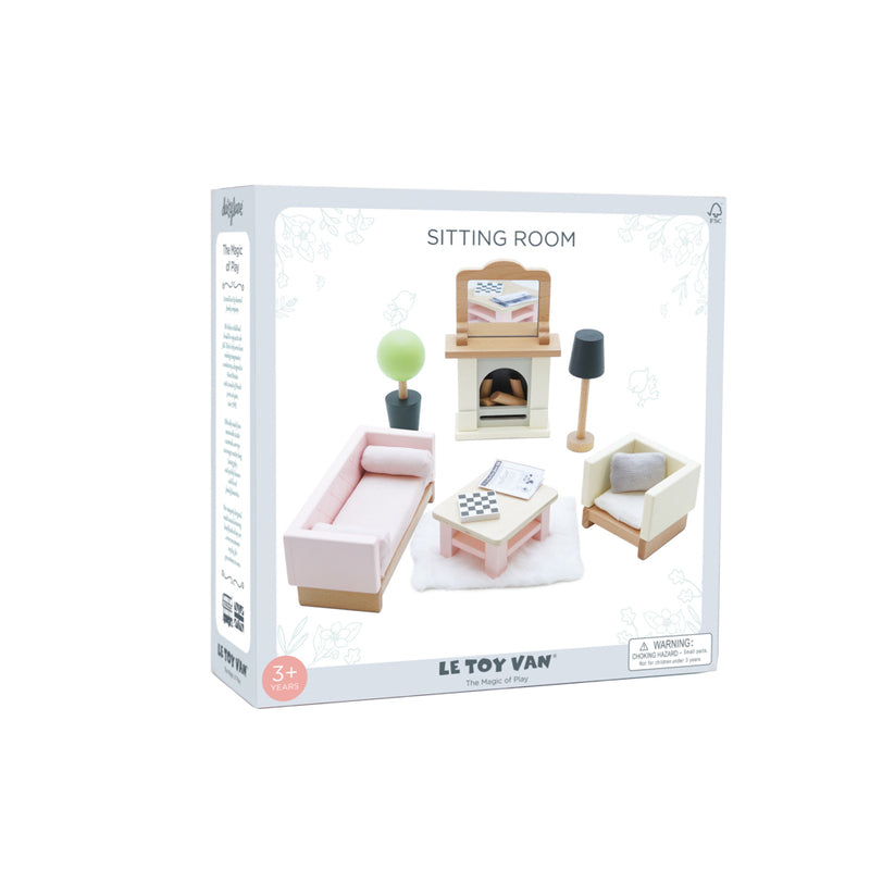 Wooden Dolls House Lounge Room Setting