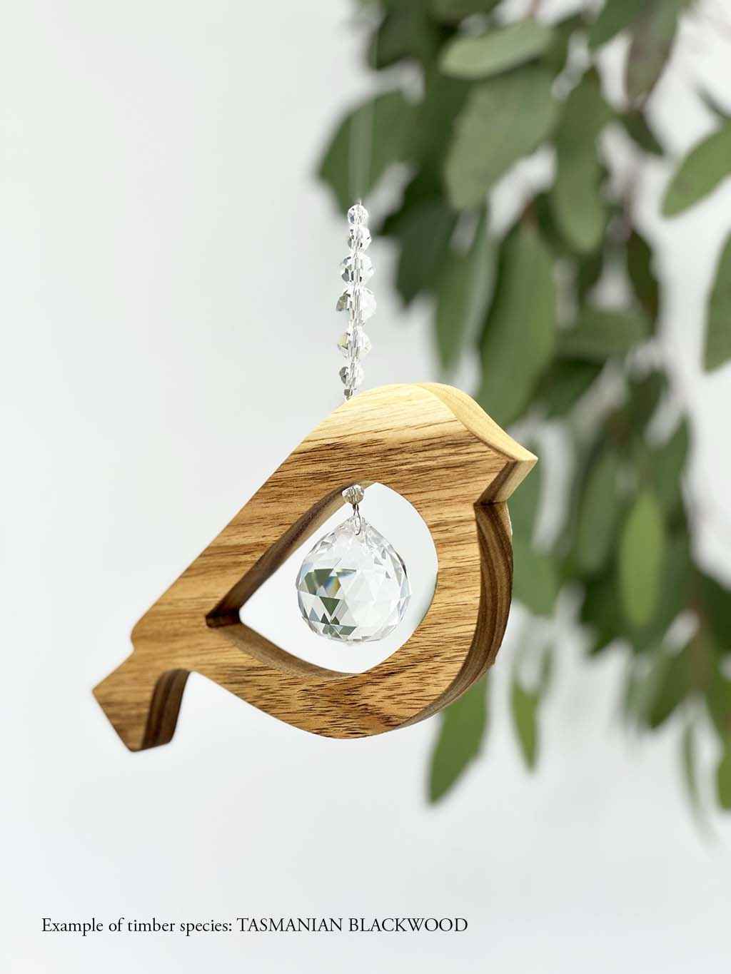 Timber and Crystal Suncatcher - Bird Tail Down