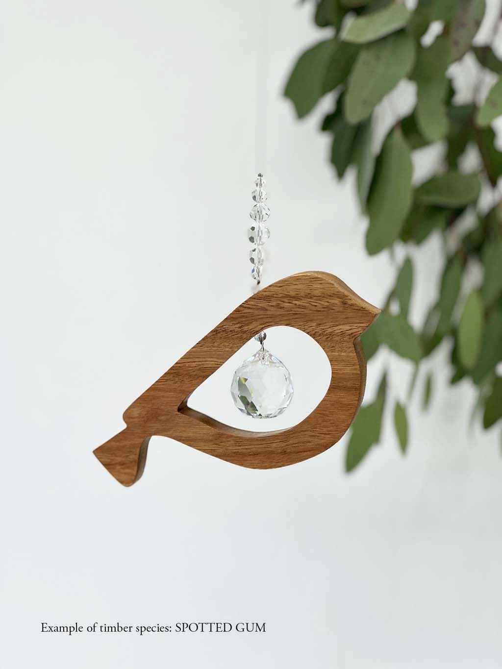Timber and Crystal Suncatcher - Bird Tail Down