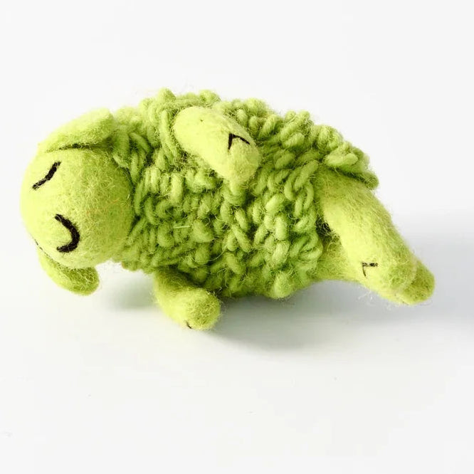 Where Is The Green Sheep? Small Sleeping Green Sheep Toy