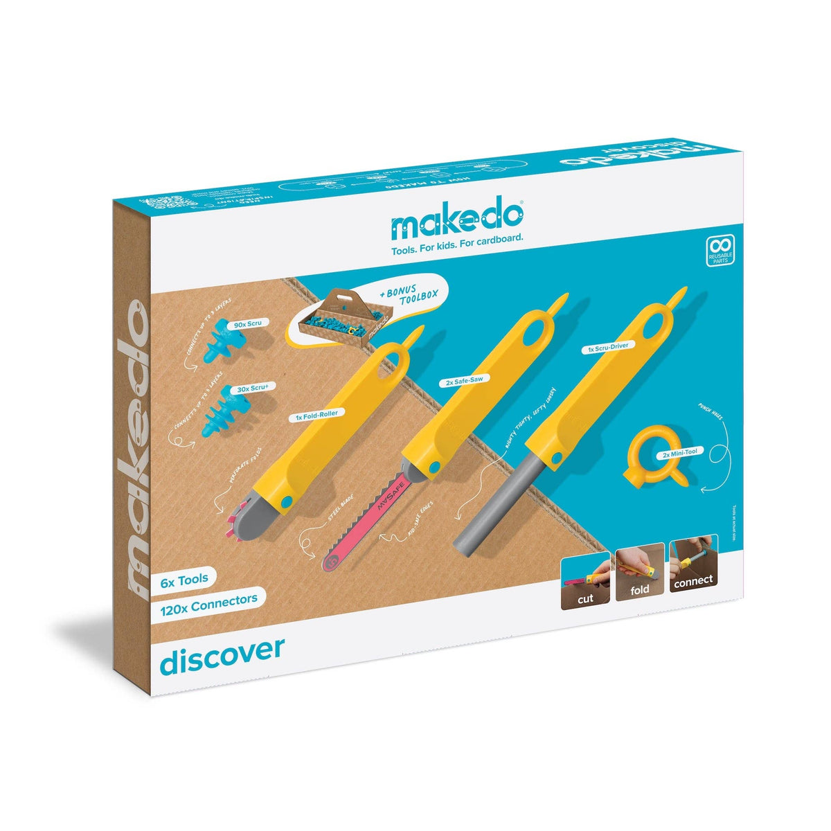 Discover Kit | Makedo Cardboard Construction for 2-5 Makers