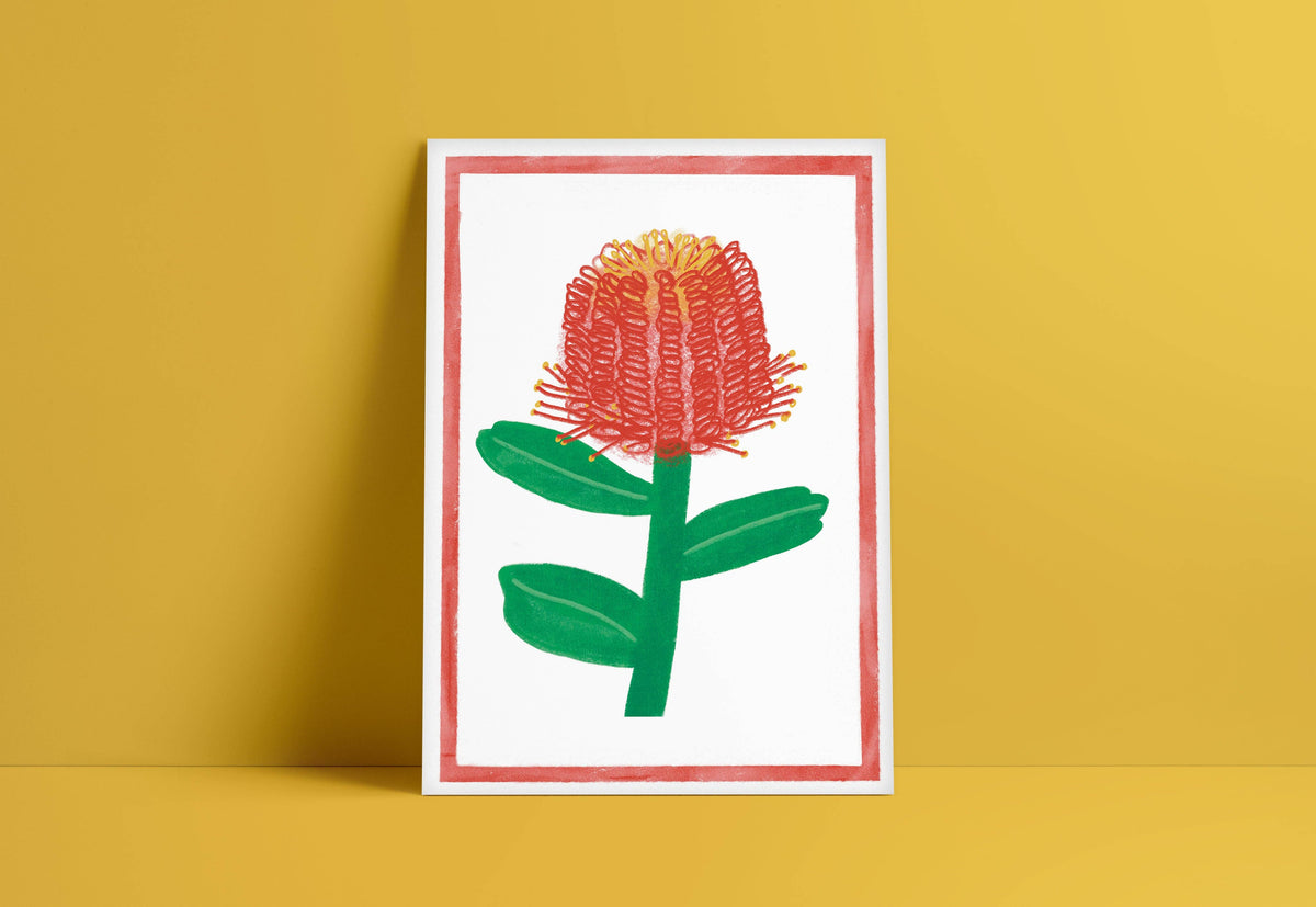 Australian Wildflower Print - Banksia Wall Art Floral Nature