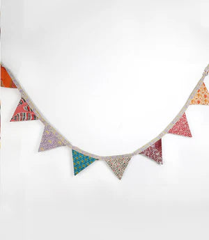 Bunting - upcycled Saree (Sari) Fabric