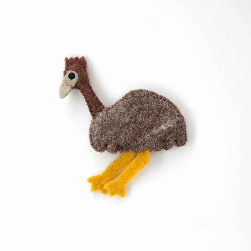 Emu - felt finger puppet
