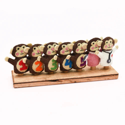 5 little monkeys finger puppet set