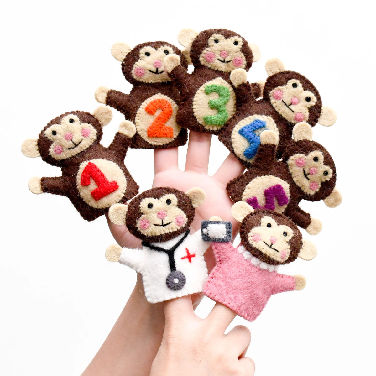 5 little monkeys finger puppet set