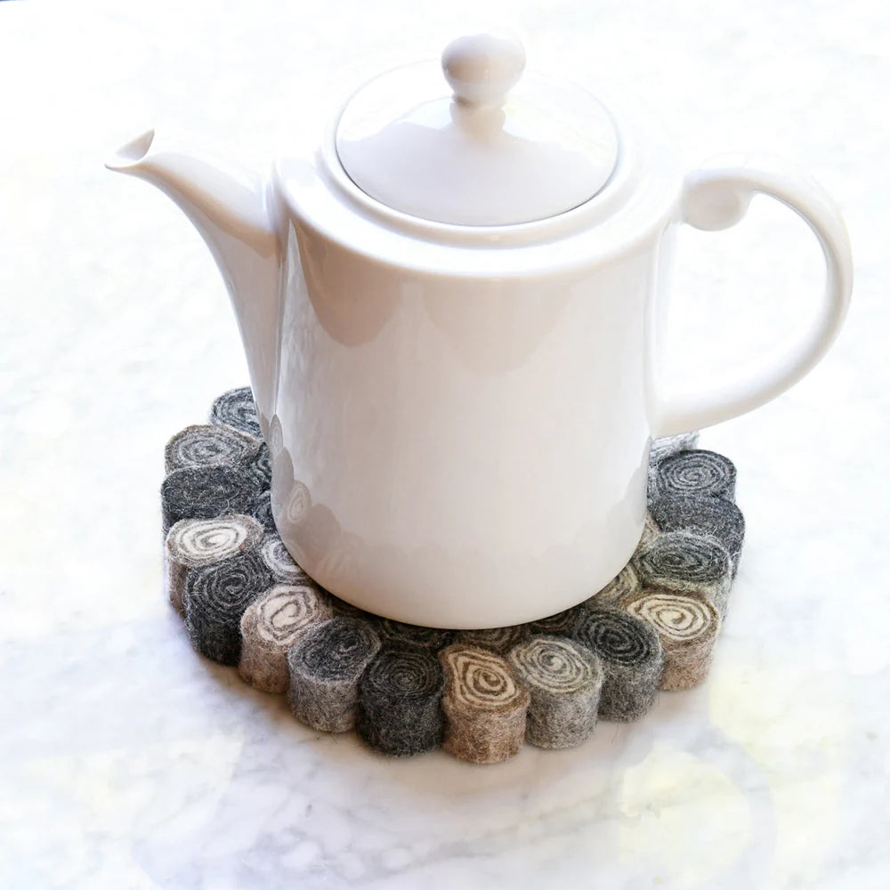 Grey Spiral Felt Trivet -20cm