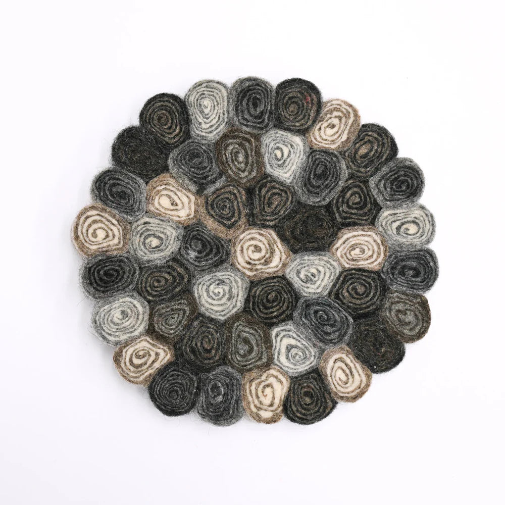 Grey Spiral Felt Trivet -20cm