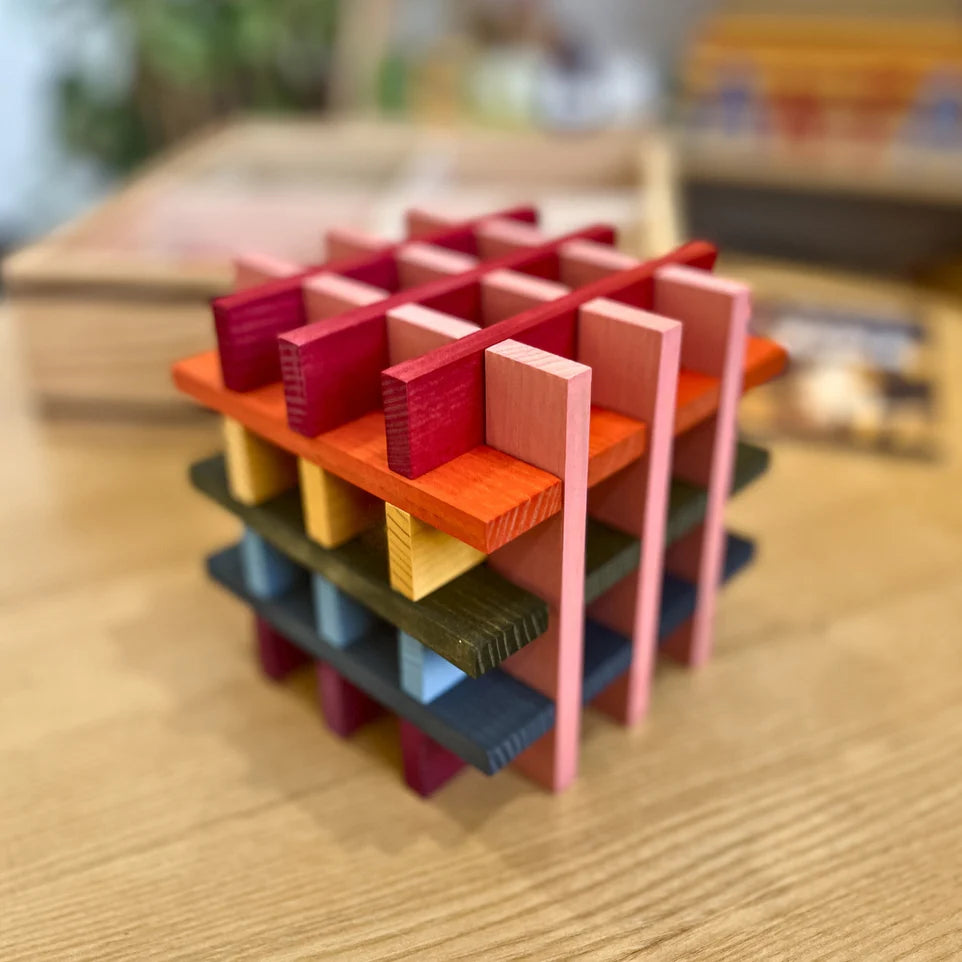 KAPLA Blocks Building Planks - 100 Octocolour Set - Wooden Case