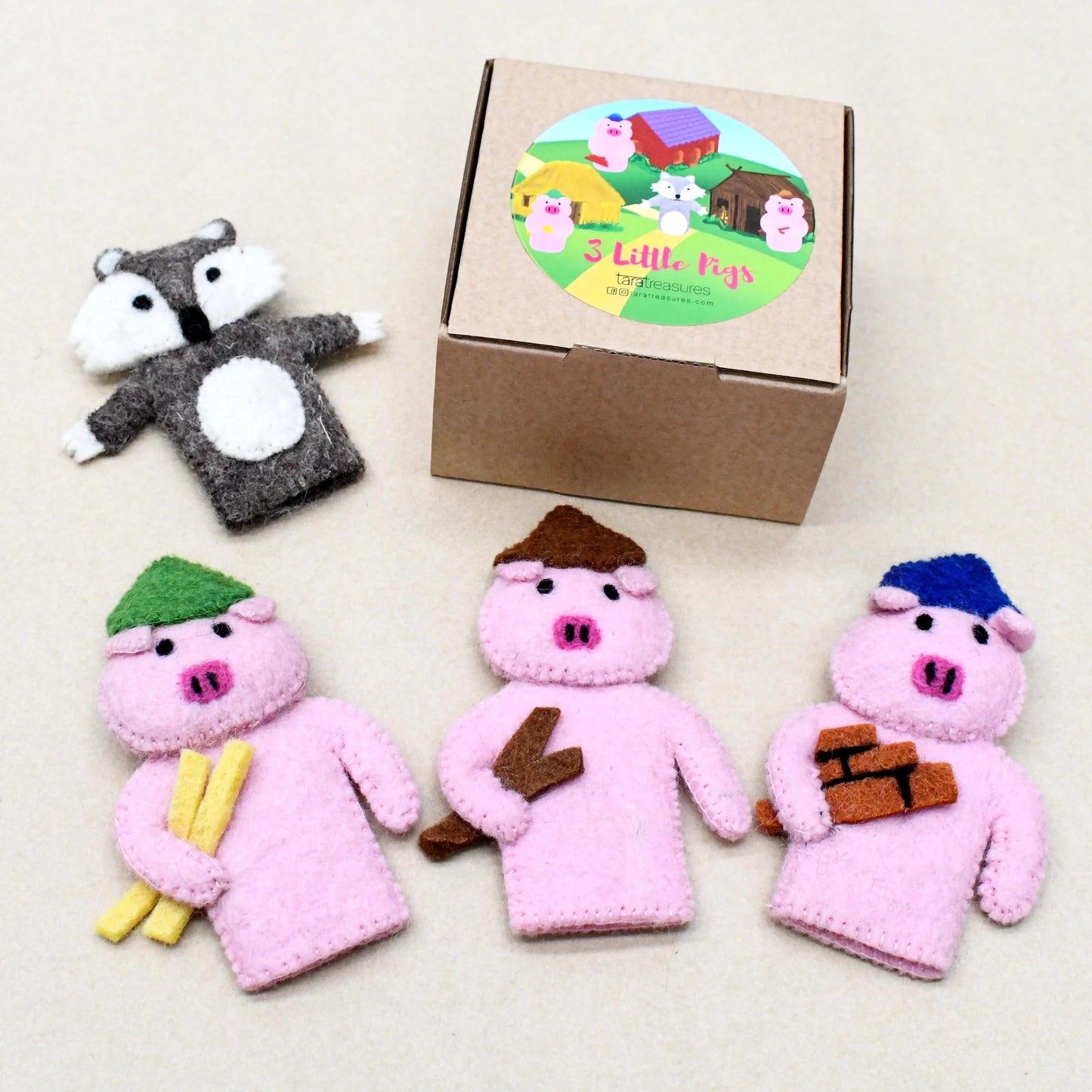 3 Little Pigs Finger Puppet Set