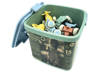 Recycled Plastic Vehicles - 15 piece bucket