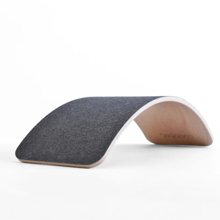 Wobbel Balance Board - Lite with Hardwearing Recycled Vegan Felt Base - Mouse Grey